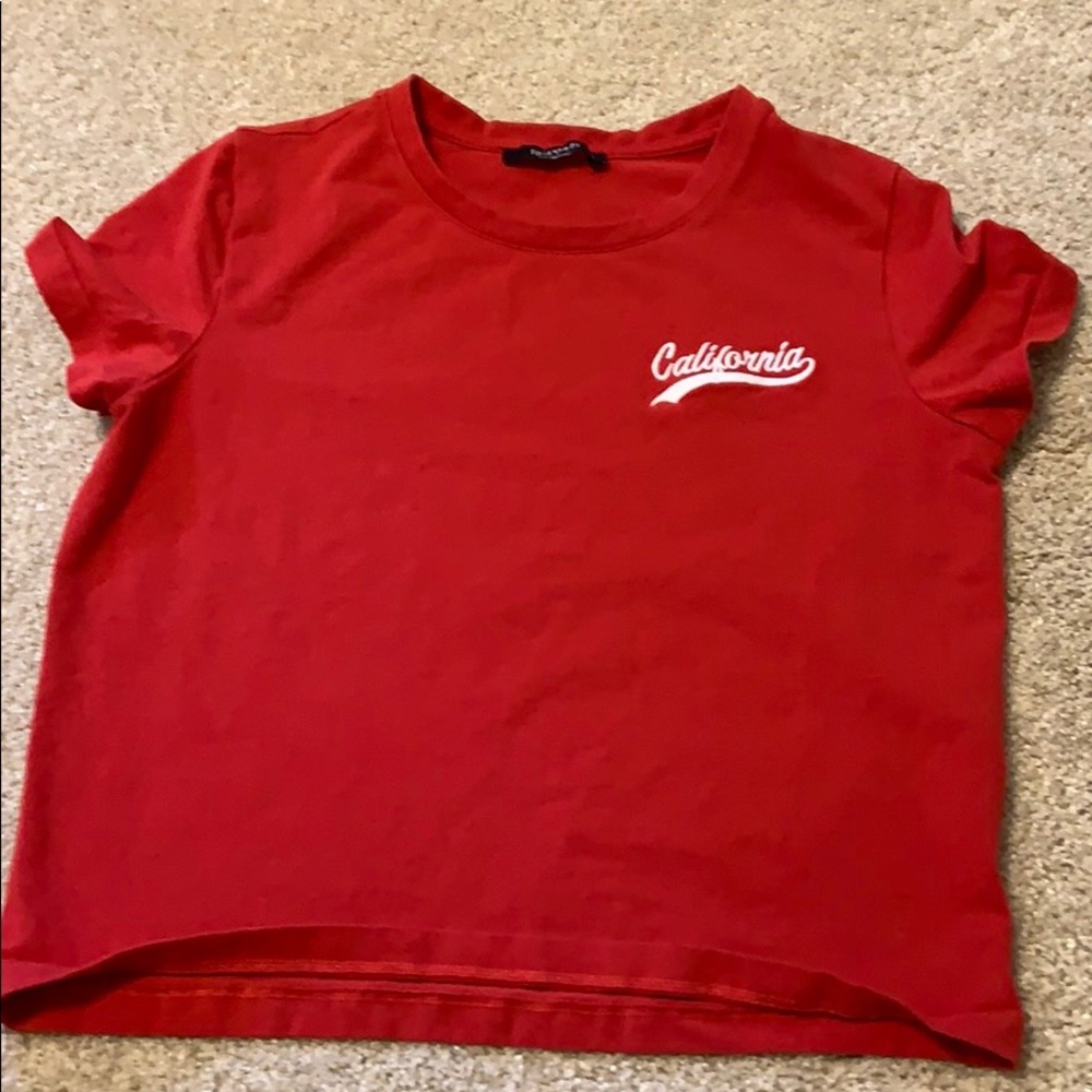 Forever 21 red cropped shirt